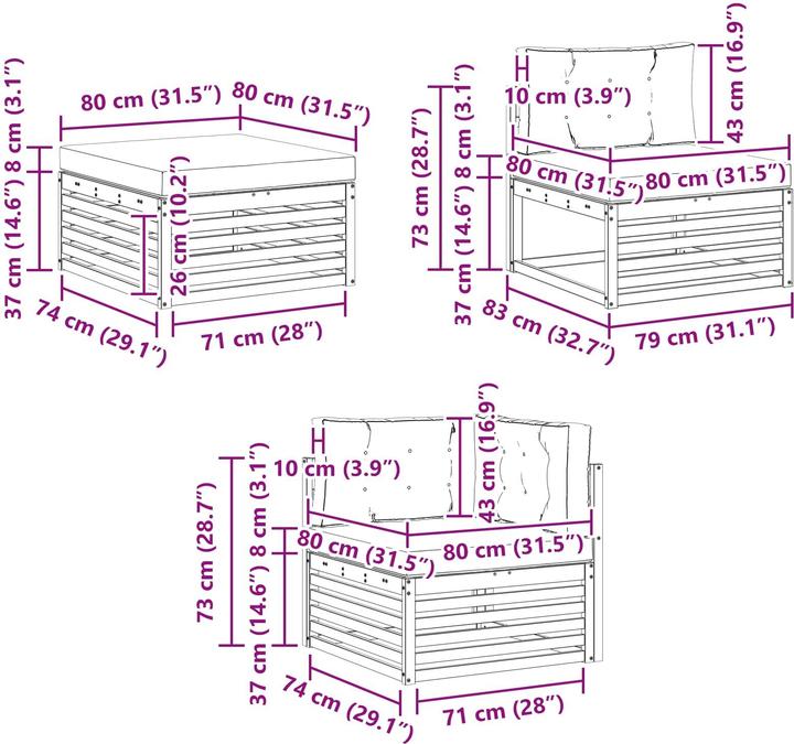 Produktbild vidaXL Outdoor-Sofa