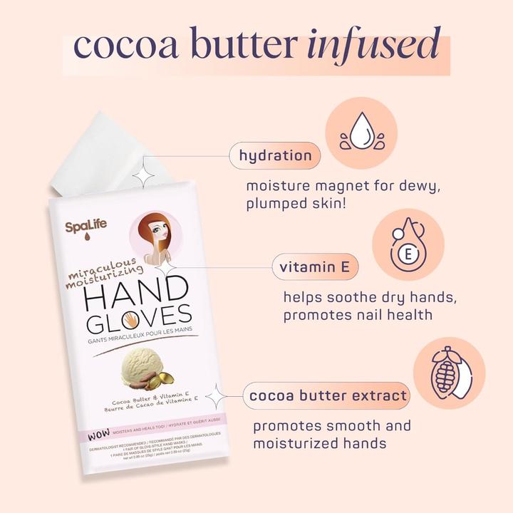 Image du produit SpaLife Gants hydratants au beurre de cacao et à la vitamine E