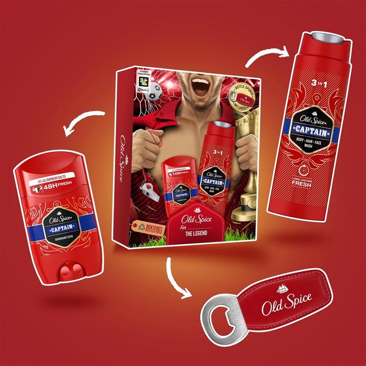 Actual product image Old Spice Set Captain +Bottle Opener (Stick, 50 ml)