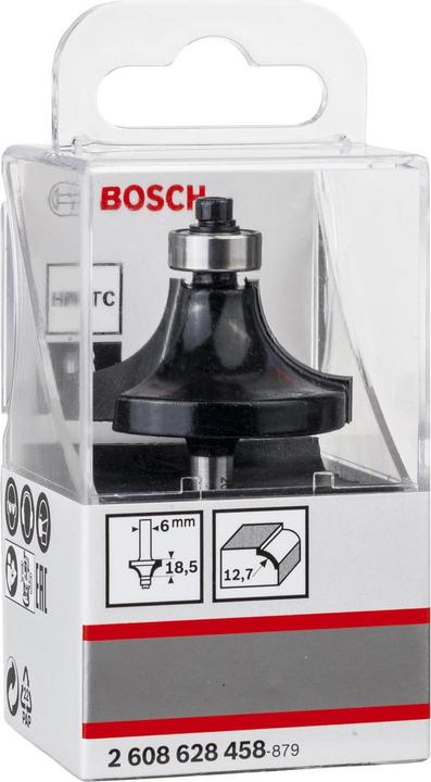 Produktbild Bosch Professional Zubehör Abrundfräser, 6 mm, R1 12,7 mm, D 38,1 mm, L 18,6 mm, G 60 mm