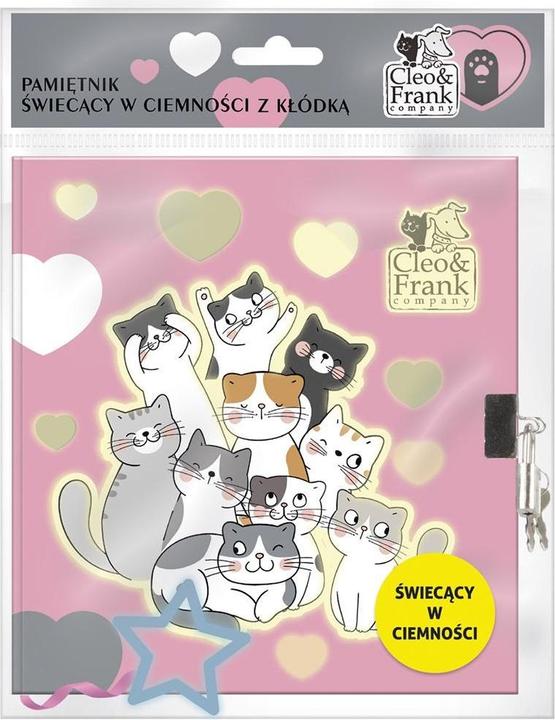 Derform Cleo und Frank leuchtendes Tagebuch mit Vorhängeschloss