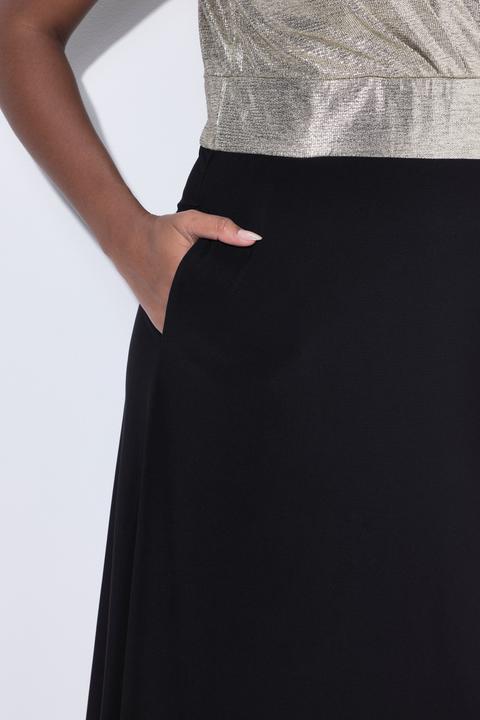 Immagine prodotto Ulla Popken Maxi abito dal taglio smanicato con glitter, ricami e scollo a V (54)