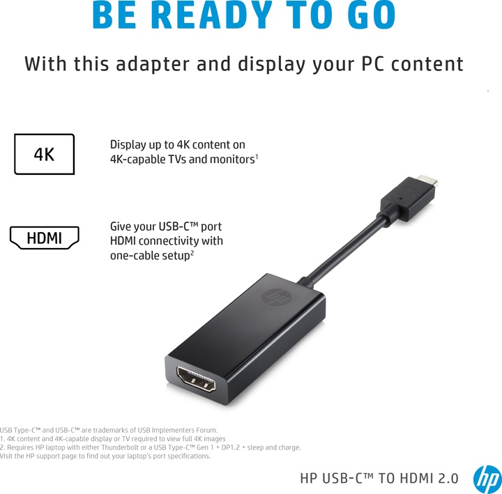 Produktbild HP USB-C zu HDMI (HDMI, 11.10 cm)