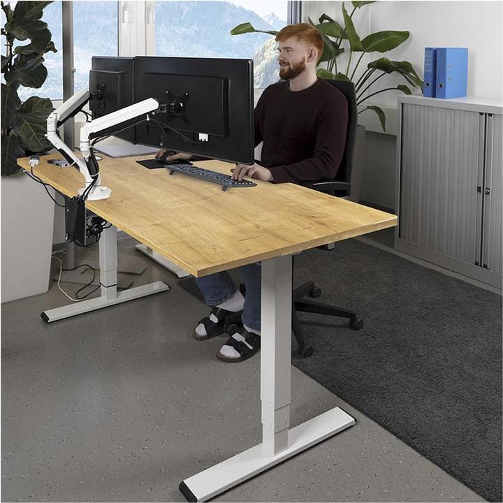 Image du produit Contini höhenverstellbarer Bürotisch 1.4x0.8m Eiche / Gestell ET225E weiss