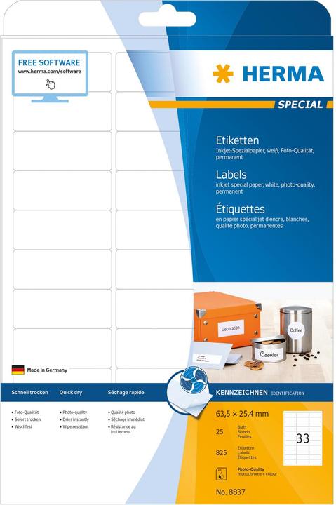 Produktbild HERMA Inkjet Etiketten A4