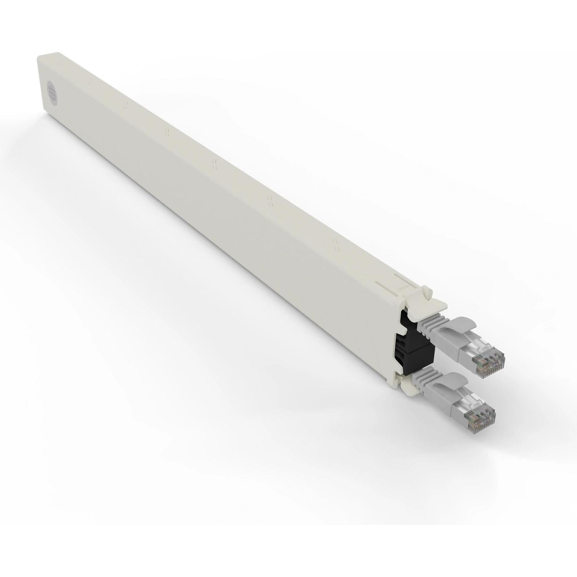 PATCHBOX one / Cassette / 8RU / Cat 6A, STP, 0.8 m, Grau (STP, CAT6a, 0.80 m), Netzwerkkabel