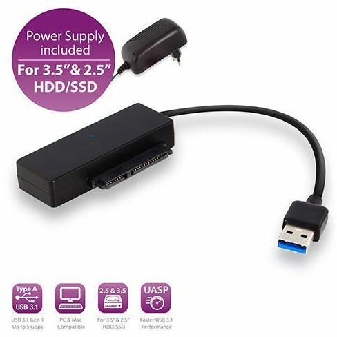 Thumbnail - MicroConnect USB3.0SATAHDDSSD Schnittstellenkarte/Adapter SATA, Taster + Schalter, Schwarz