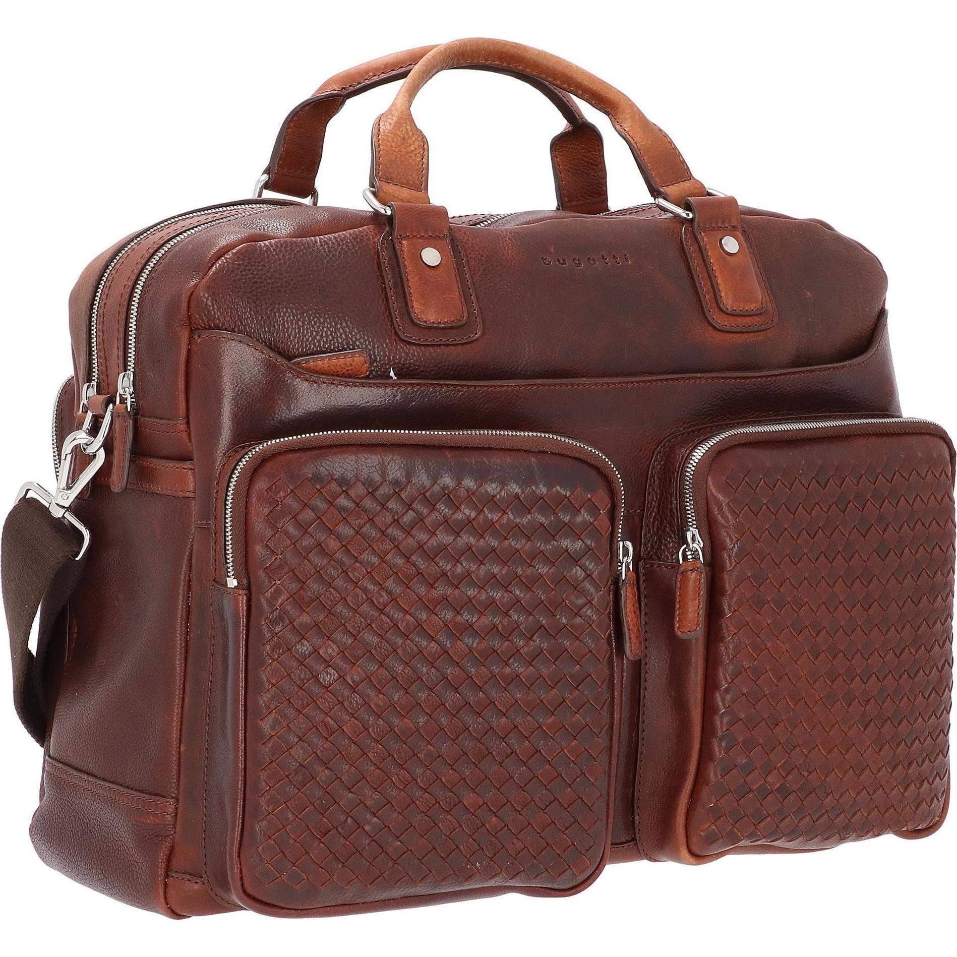 Thumbnail - Bugatti, Handtasche, Woven Aktentasche Leder 48 cm, Beige