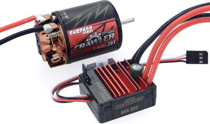 Actual product image Surpass Hobby Combo Crawler 1:10 540 Brushed Motor 16T 5-slot (13700RPM) mit 60A ESC