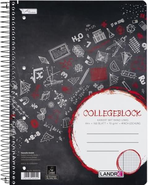Actual product image Landré College A4+ spiral notebook (A4+, Checked, No binding)