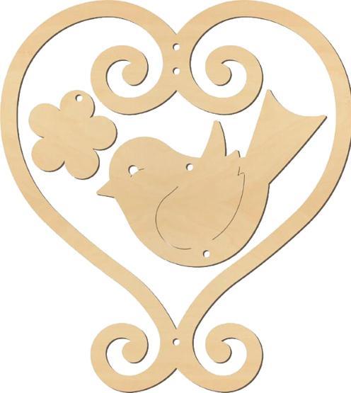 Produktbild VBS Holz-Mobile "Vogel mit Herz"