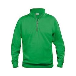 Local Media, Pullover, Sweatshirt Half Zip Clique Basic 021033, Polyester, Baumwolle, Apfelgrün, 3XL, Grün, (3XL)