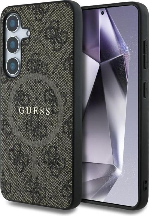 Produktbild Guess Etui Leather 4G Colored Ring Classic Logo MagSafe Samsung Galaxy S25 brÄ zowy (Samsung Galaxy S25)
