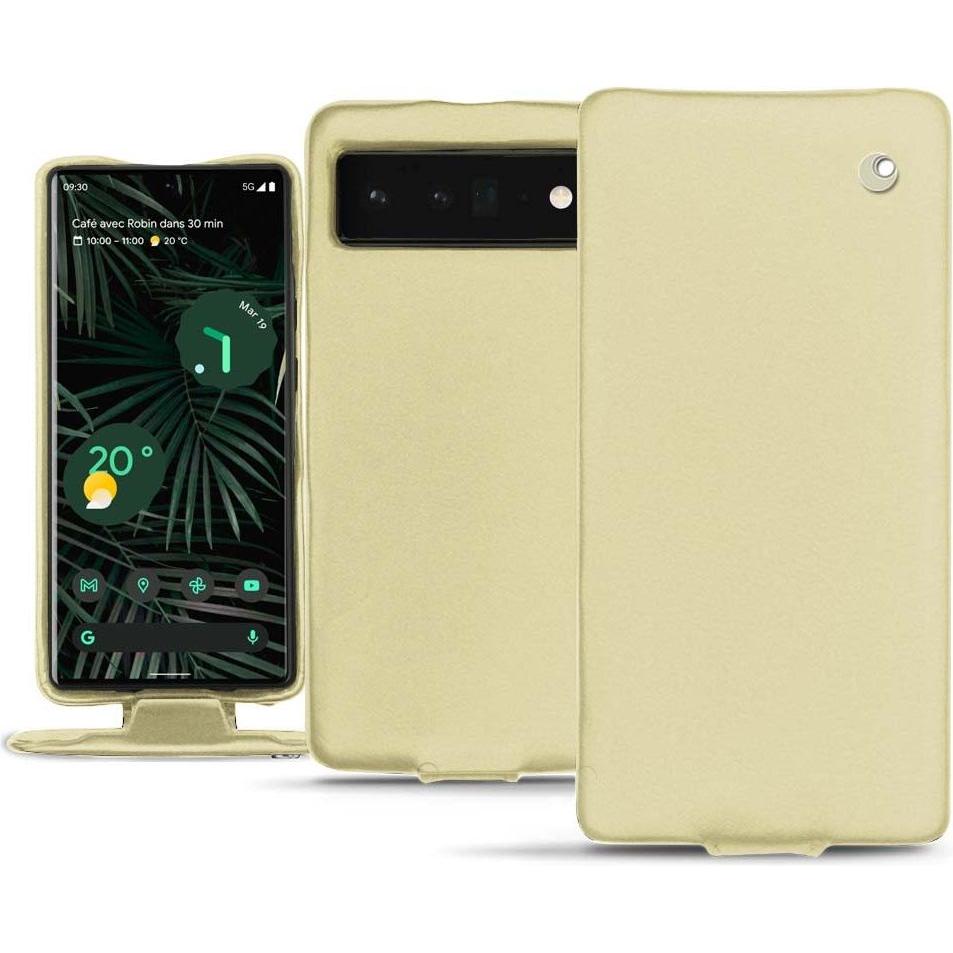 Thumbnail - Noreve Lederschutzhülle vertikal (Google Pixel 6 Pro), Smartphone Hülle, Beige