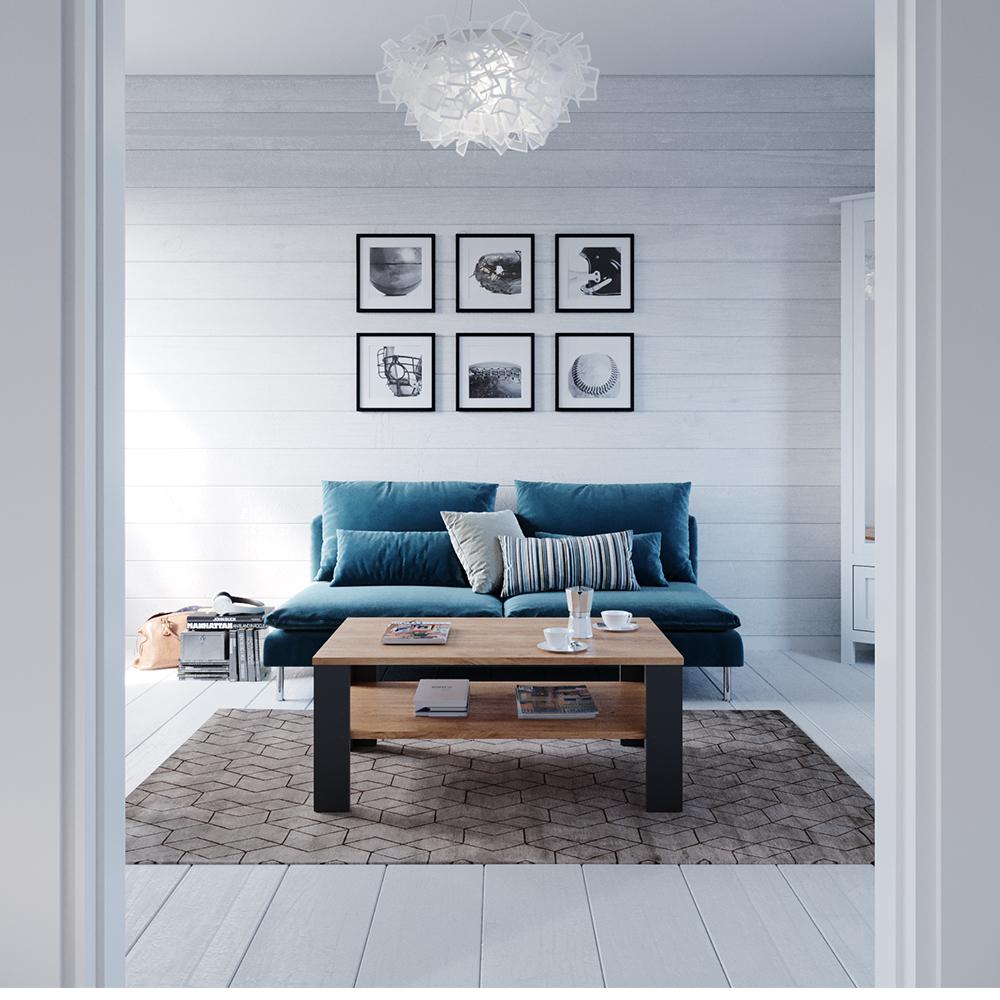 Thumbnail - Vicco, Couchtisch + Beistelltisch, Couchtisch (100 x 60 x 42 cm)