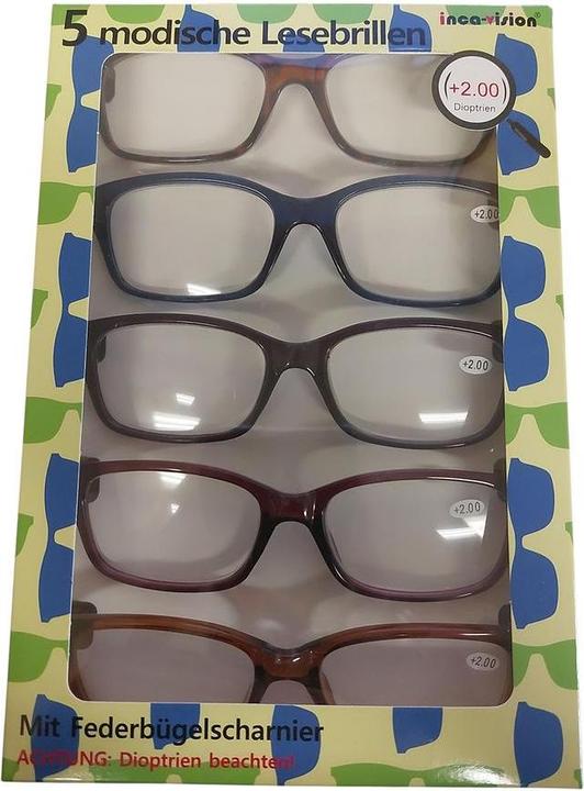 Inca Vision Lesebrille 5-er Set (+2)