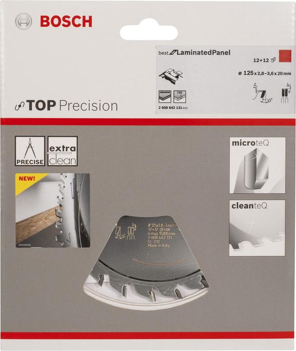 Produktbild Bosch Professional Zubehör Vorritzblatt Top Precision Best for Laminated Panel, 125 x 20 x 2,8 - 3,6 mm