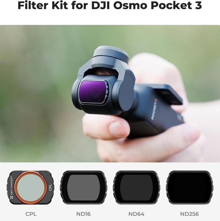 Actual product image K&F Concept 6pcs Filter Kit,CPL+ND16+ND64+ND256, HD, Anti-Reflection Green Coating, Waterproof and Scratch Resis