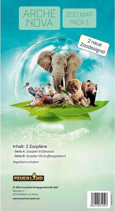 Feuerland Arche Nova: Zoo Map Pack 1 (German, 1 - 4 Players)