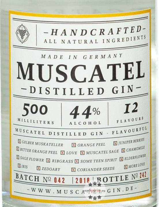 Actual product image Muscatel Distilled Gin Gin from Germany