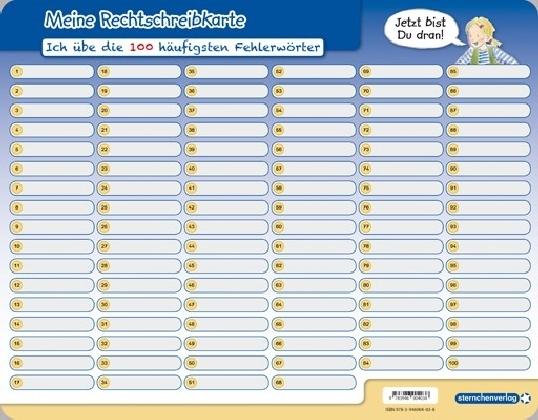 Actual product image Meine Rechtschreibkarte - Ich übe die 100 häufigsten Fehlerwörter (German, Katrin Langhans, 2017)