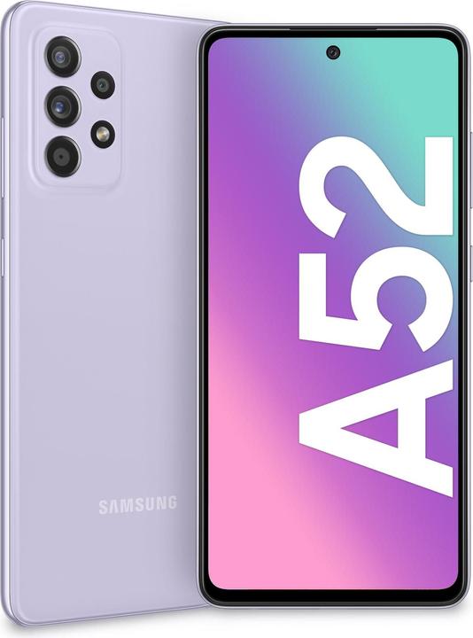 Actual product image Samsung Galaxy A52 EU (128 GB, Lavender, 6.40", Dual SIM, 4G)
