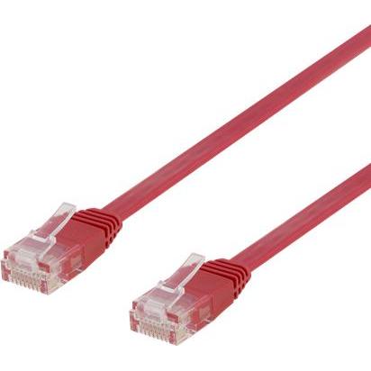 Deltaco U/UTP Cat6 patch cable flat 7m 250MHz red (U/UTP, CAT6, 7 m), Netzwerkkabel