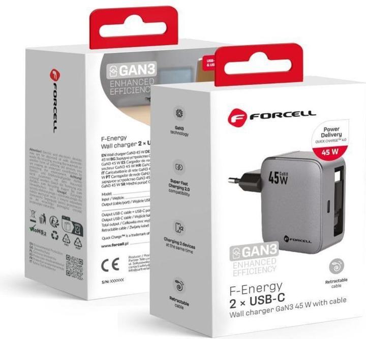 Actual product image Forcell 45W GaN III charger USB-C (45 W)