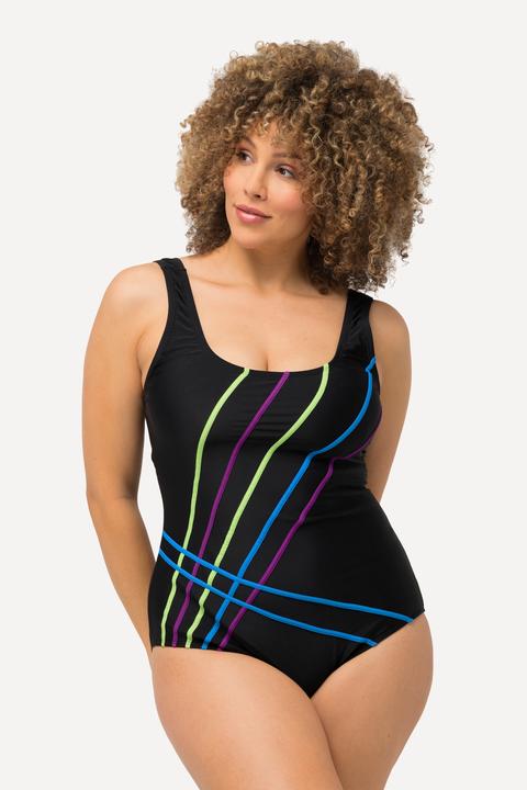 Image du produit Ulla Popken Maillot de bain, passepoil, sans bonnets souples, fronces (62)