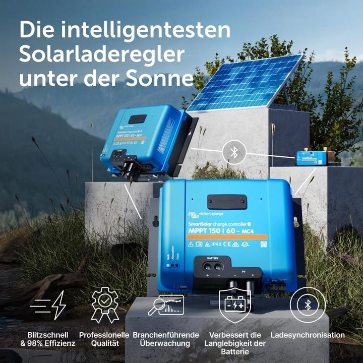 Immagine prodotto Victron Energy SmartSolar MPPT MC4 150V 60 amp 12/24/36/48-Volt Zonnelaadregelaar (Bluetooth)