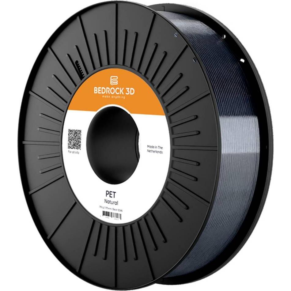 Bedrock 3D Pet-0301a450 PET Natural 1.75 mm 4.500 g Filament PET 1.75 mm 4500 g (PET, 1.75 mm, 4500 g), Filamenti stampa 3D, Trasparente