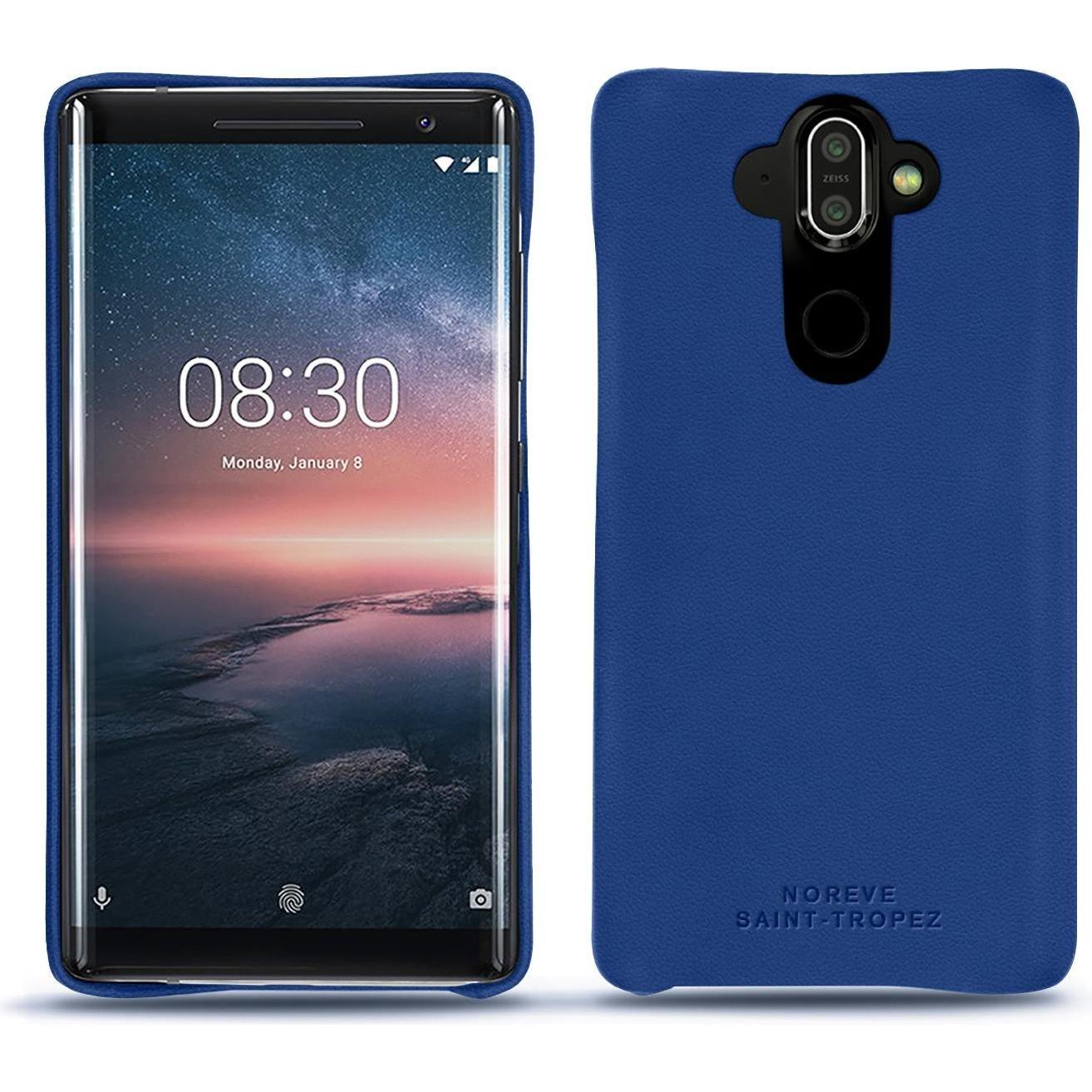 Noreve Lederschutzhülle (Nokia 8 Sirocco), Smartphone Hülle, Blau