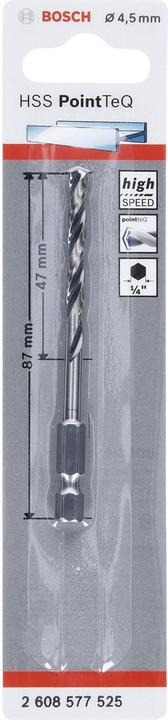 Produktbild Bosch Professional Zubehör HSS PointTeQ Sechskantbohrer 4,5 mm (4.5 mm)