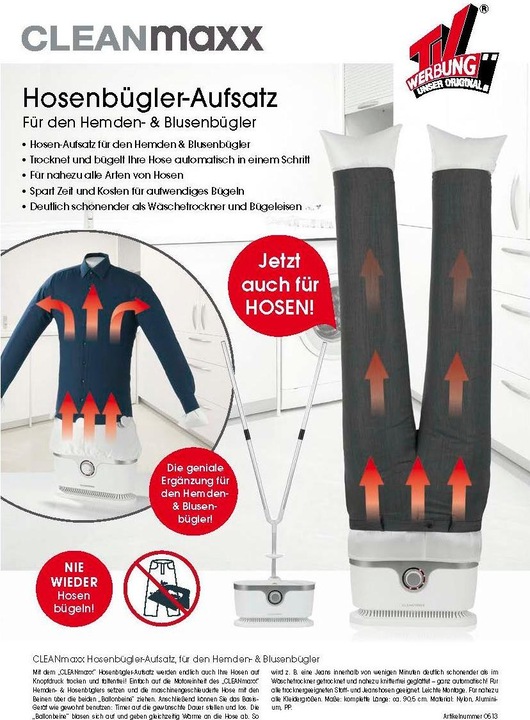 Produktbild CleanMaxx Hosenbügler Aufsatz