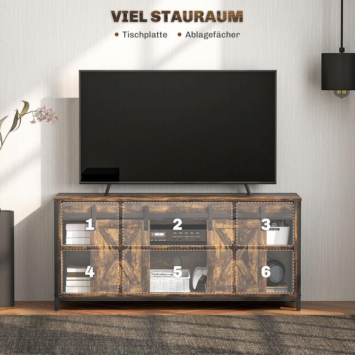Produktbild Homcom TV-Schrank Spanplatte, Stahl Rustikal-Braun (40 x 40 x 54 cm)