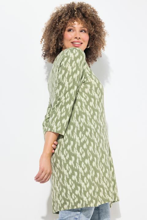 Produktbild Ulla Popken Longshirt, A-Linie, Zierbänder, V-Ausschnitt, 3/4-Arm (42, 44)