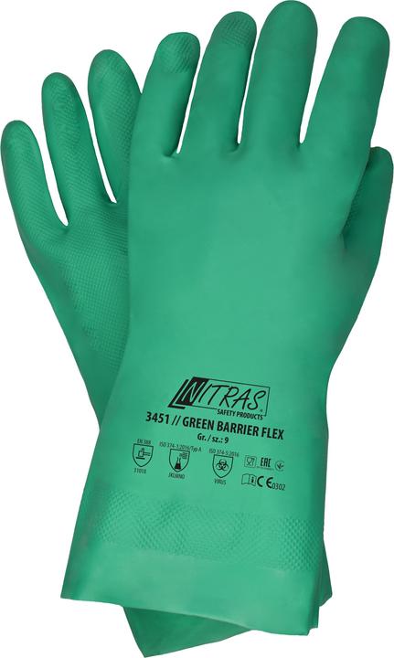 Nitras Chemical protective gloves Green Barrier Flex size 10 green EN 388 PPE category III