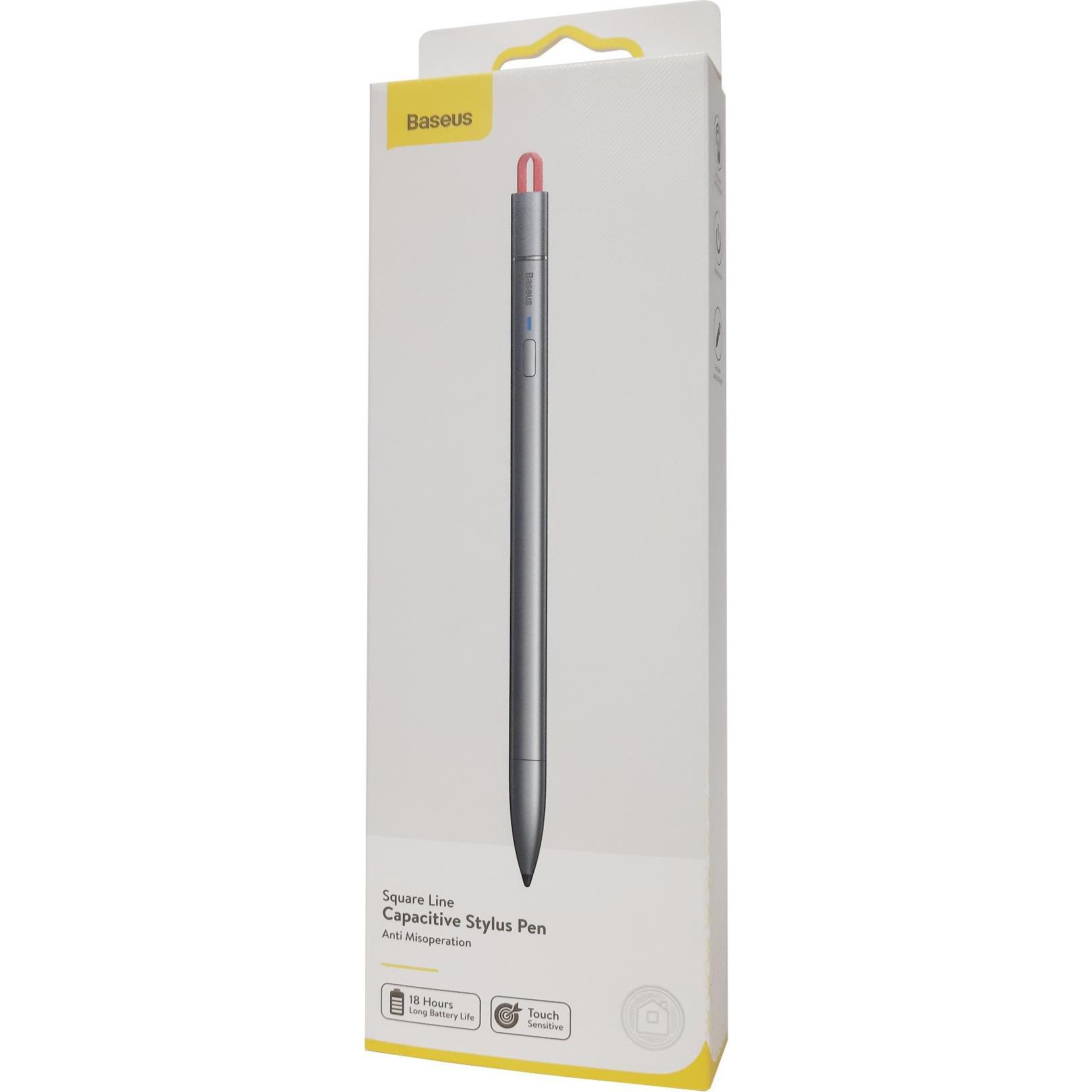 Thumbnail - Baseus Square Line Capacitive Stylus Pen ACSXB-0G Model CSP01, Alu grey, Blister, Stylus, Grau