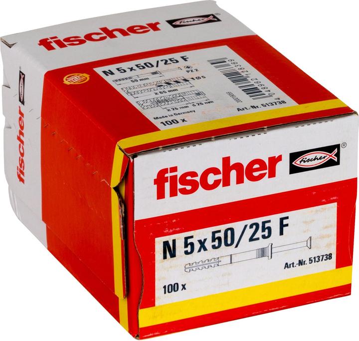 Image du produit Fischer Tampon à clouer N 5x50/25 F (100 pcs)