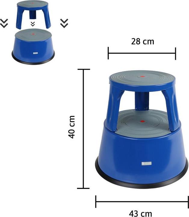 Produktbild Dönges Rollhocker, Metall, blau