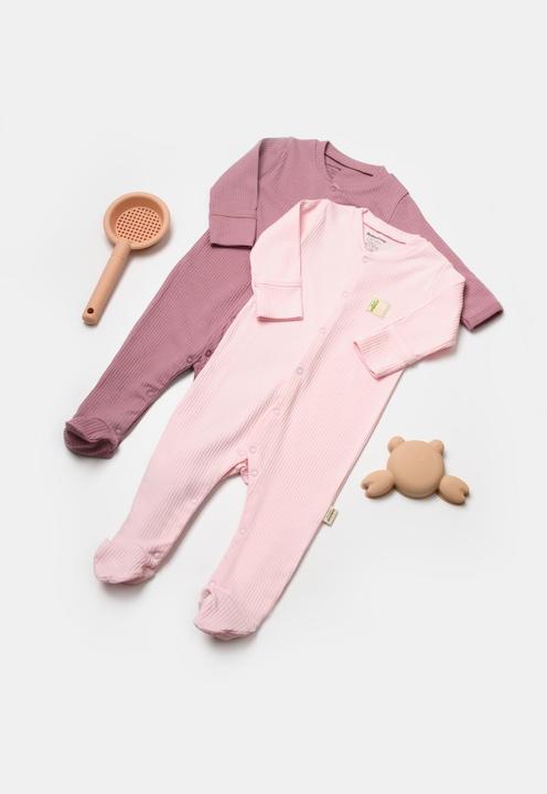 Produktbild BabyCosy Strampler mit Füssen, 2 Pack (56)