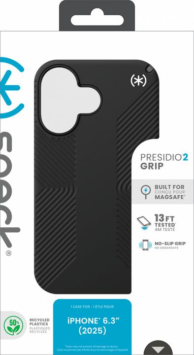 Produktbild speck Presidio2 Grip + MS Apple iPhone 17 Black - with Microban (Apple iPhone 17)