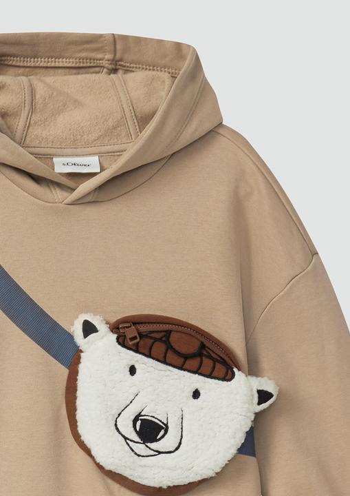 Produktbild s.Oliver Sweatshirt Oversize Kapuzen-Sweatshirt mit aufgesetzter Tasche, brushed inside (140)
