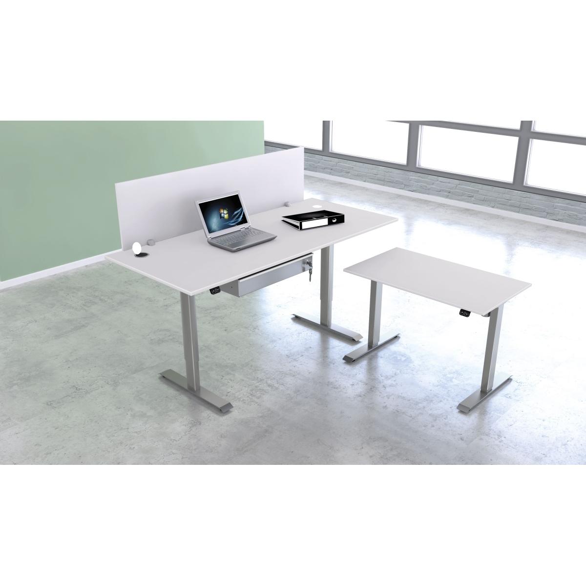 Thumbnail - Kerkmann, Schreibtisch, Move 1 höhenverstellbarer Schreibtisch weiss rechteckig T-Fuss-Gestell silber 120,0 x 80,0 c (12...