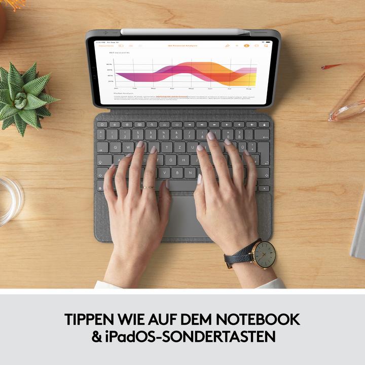 Productafbeelding Logitech Combo Touch (NL, iPad Air 2020 (4e generatie), iPad Air 2022 (5e gen))