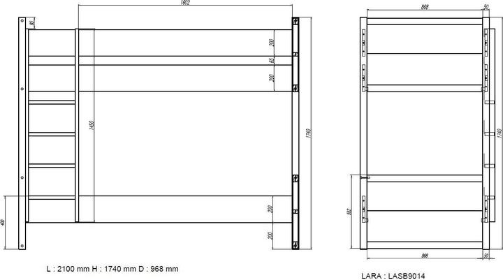 Image du produit Vipack Lara Lit Superpose Blanc (90 x 200 cm)