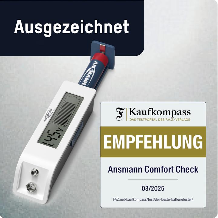 Actual product image Ansmann Universal battery tester LC display
