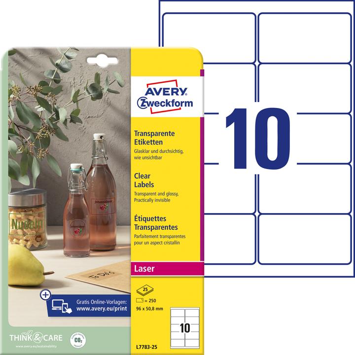 Productafbeelding Avery Kristalheldere etiketten