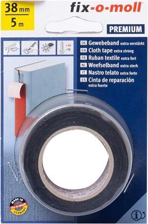 Actual product image Fix-o-moll Fabric tape black 5 m x 38 mm (38 mm)
