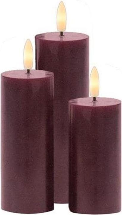 Produktbild Sirius LED-Kerzen Set Sille, 10/12.5/15cm,Bordeaux,Wiederaufladbar (3 x)
